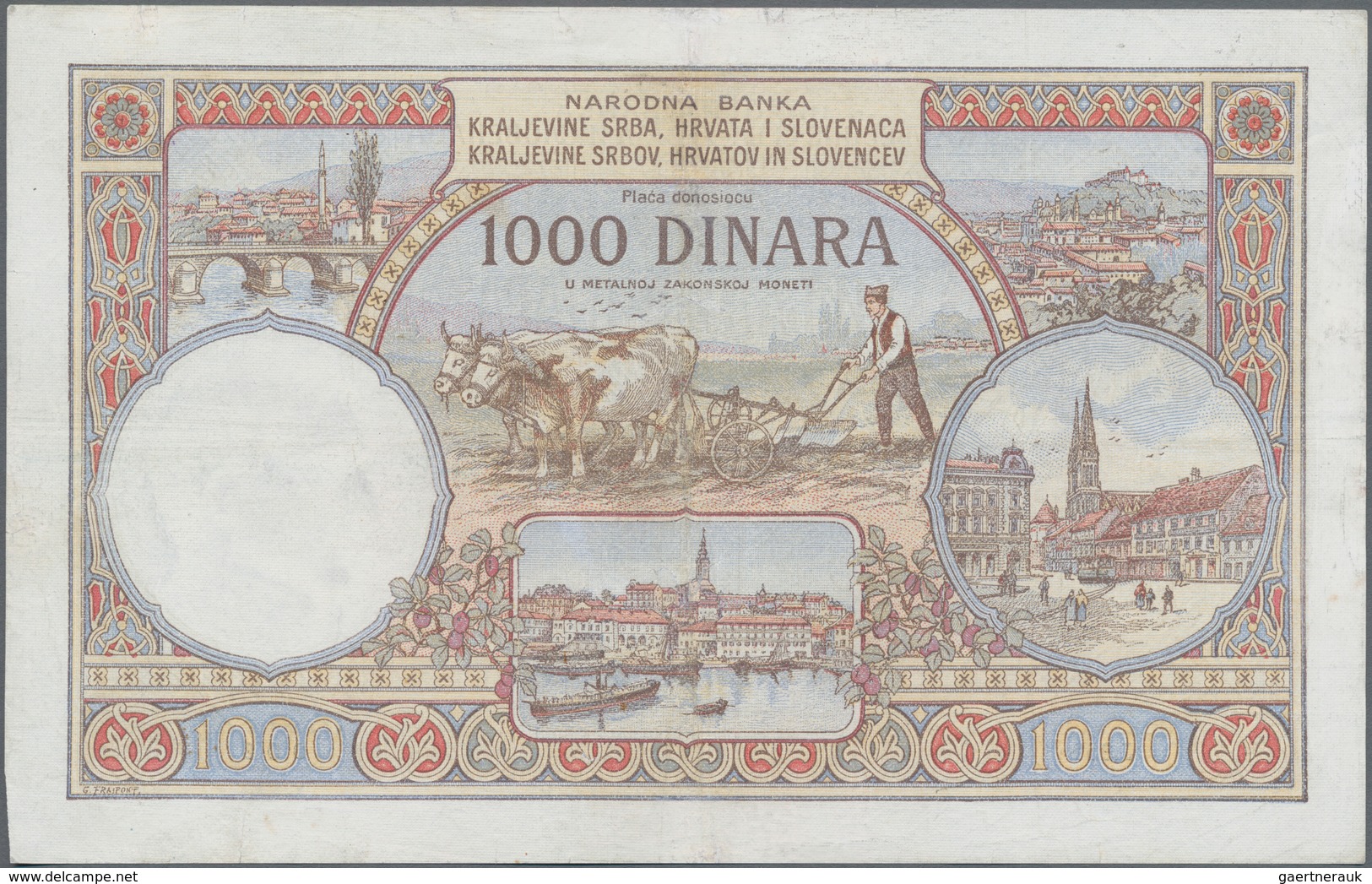 Yugoslavia / Jugoslavien: Kingdom Of Serbs, Croats And Slovenes 1000 Dinara 1920, P.24a, Still Nice - Jugoslawien