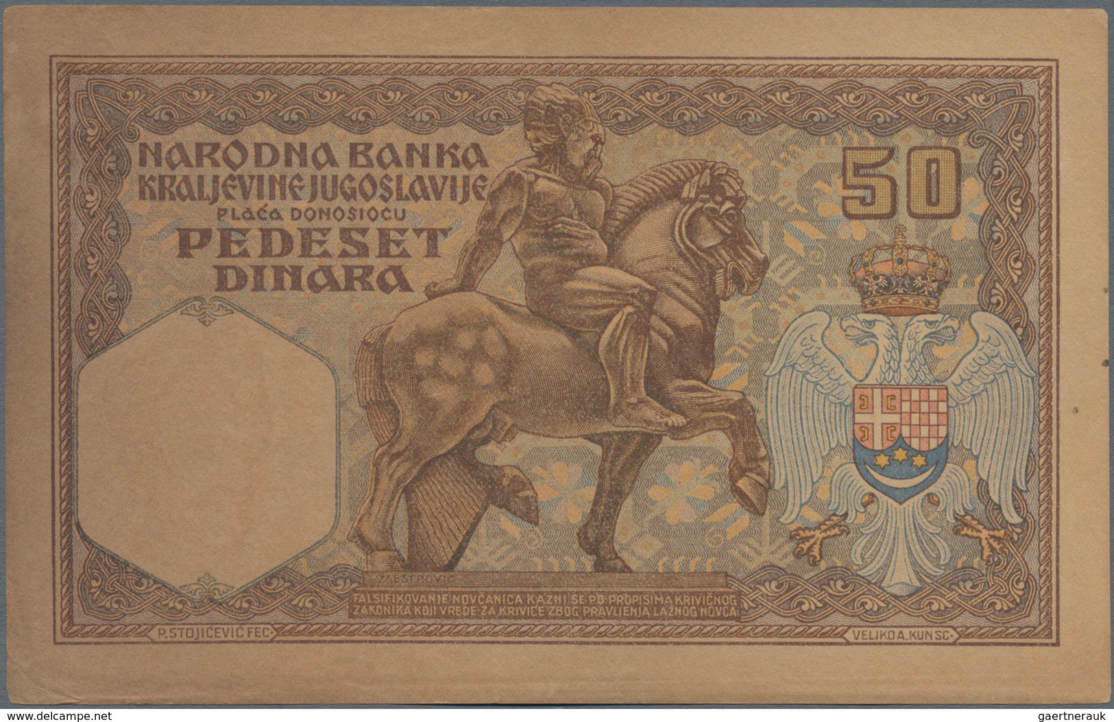Yugoslavia / Jugoslavien: Kingdom Of Yugoslavia Set With 5 Banknotes Comprising 100 Dinara 1929 With - Jugoslawien