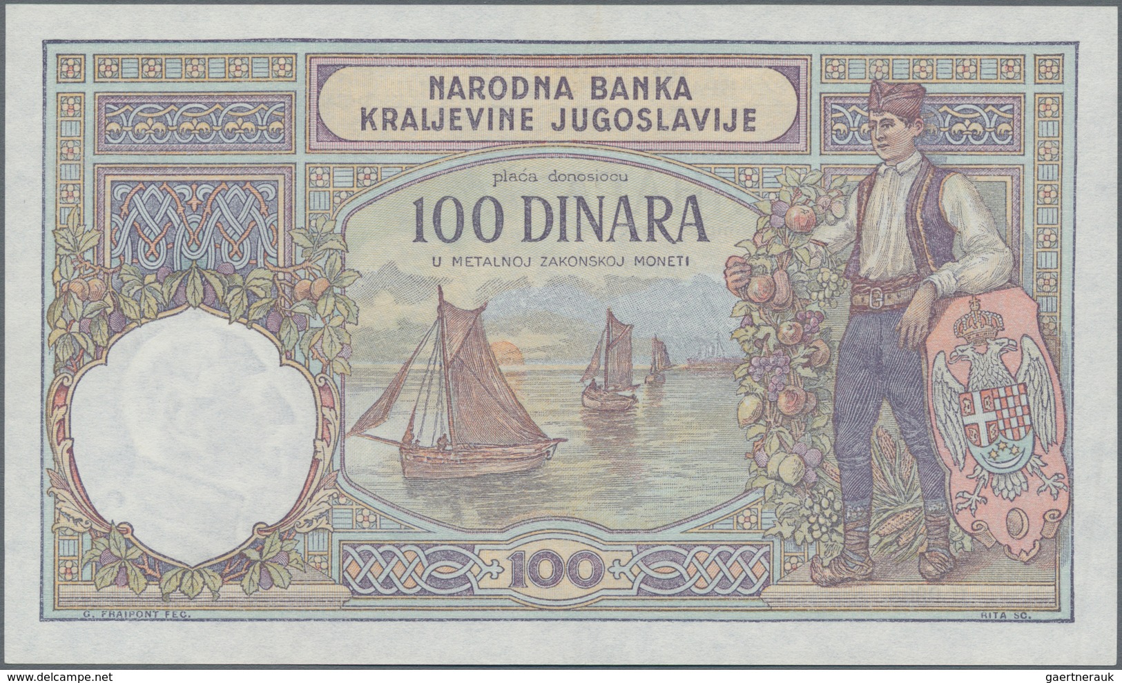 Yugoslavia / Jugoslavien: Kingdom of Yugoslavia set with 5 banknotes comprising 100 Dinara 1929 with