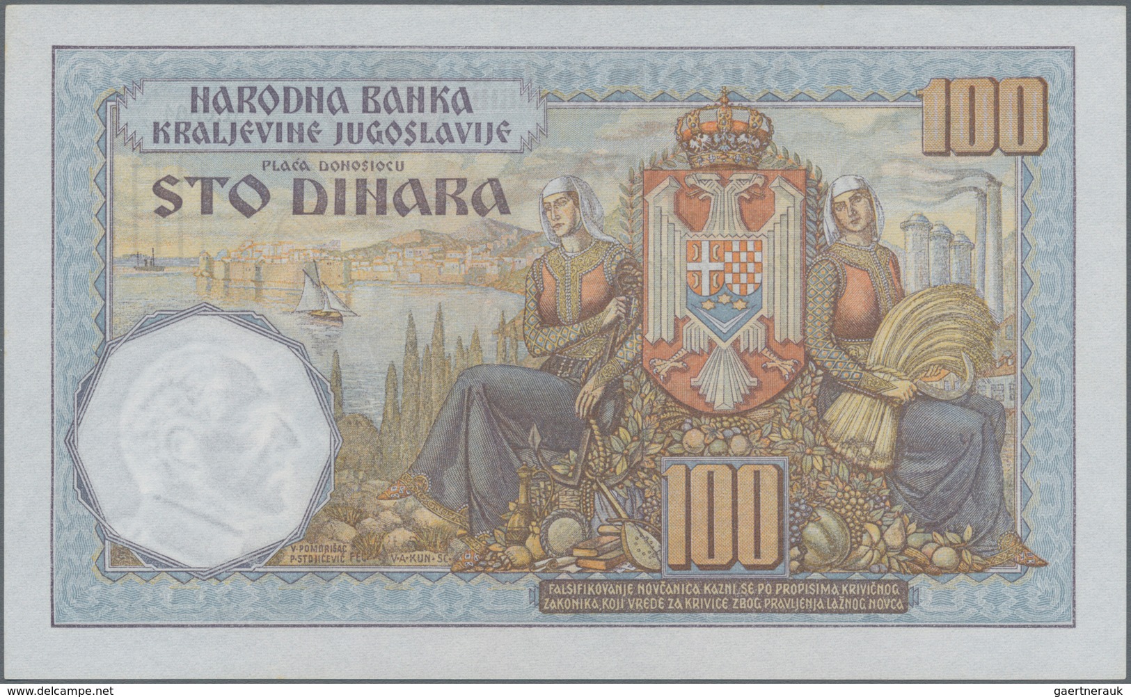 Yugoslavia / Jugoslavien: Kingdom of Yugoslavia set with 5 banknotes comprising 20, 100, 500 and 100