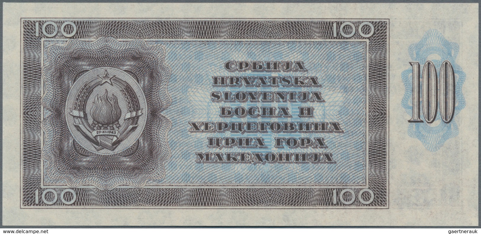 Yugoslavia / Jugoslavien: 100 Dinara 1950 Unissued Series, P.67V In Perfect UNC Condition. Very Rare - Yugoslavia