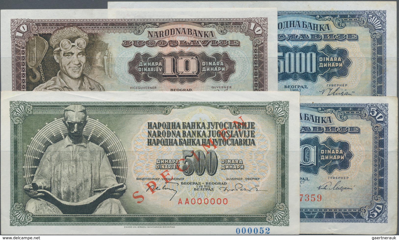 Yugoslavia / Jugoslavien: Huge Lot With 41 Banknotes With 100, 500, 1000 And 5000 Dinara 1963, 2x 5, - Yugoslavia