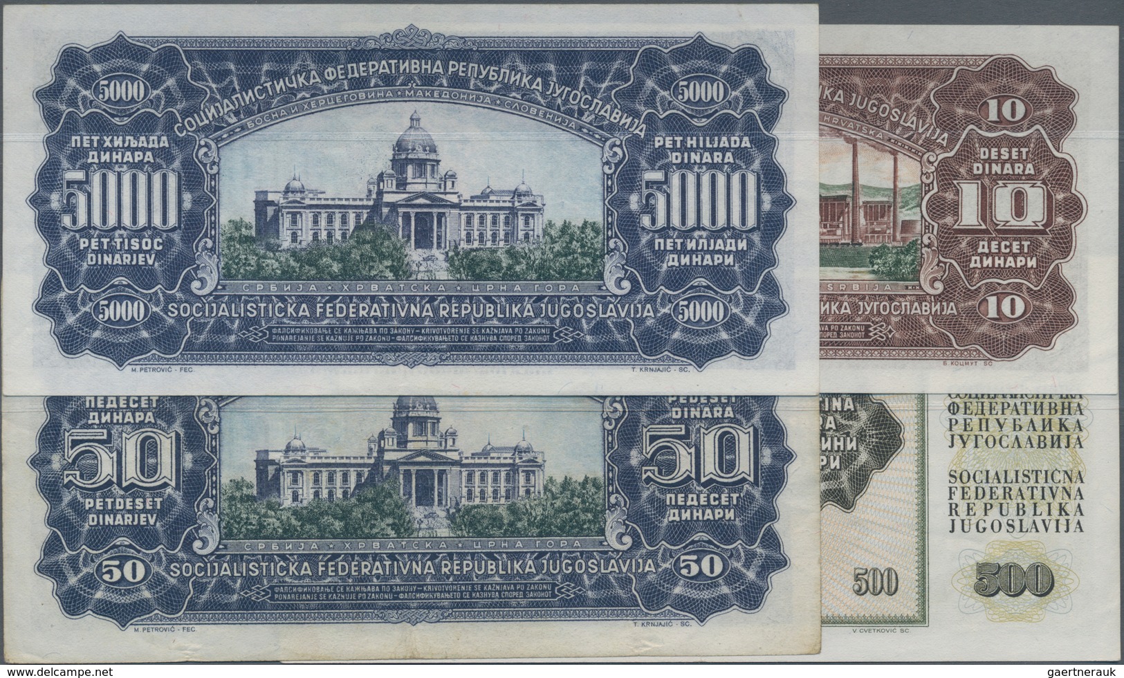 Yugoslavia / Jugoslavien: Huge Lot With 41 Banknotes With 100, 500, 1000 And 5000 Dinara 1963, 2x 5, - Yugoslavia