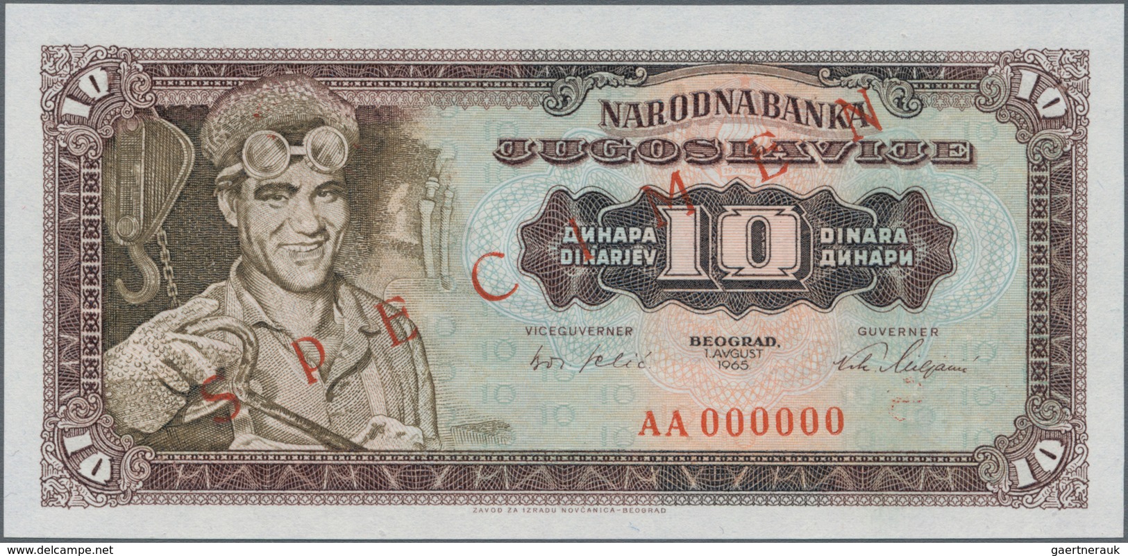 Yugoslavia / Jugoslavien: Complete Specimen Set Of The 1965 Series With 5, 10, 50 And 100 Dinara SPE - Jugoslawien