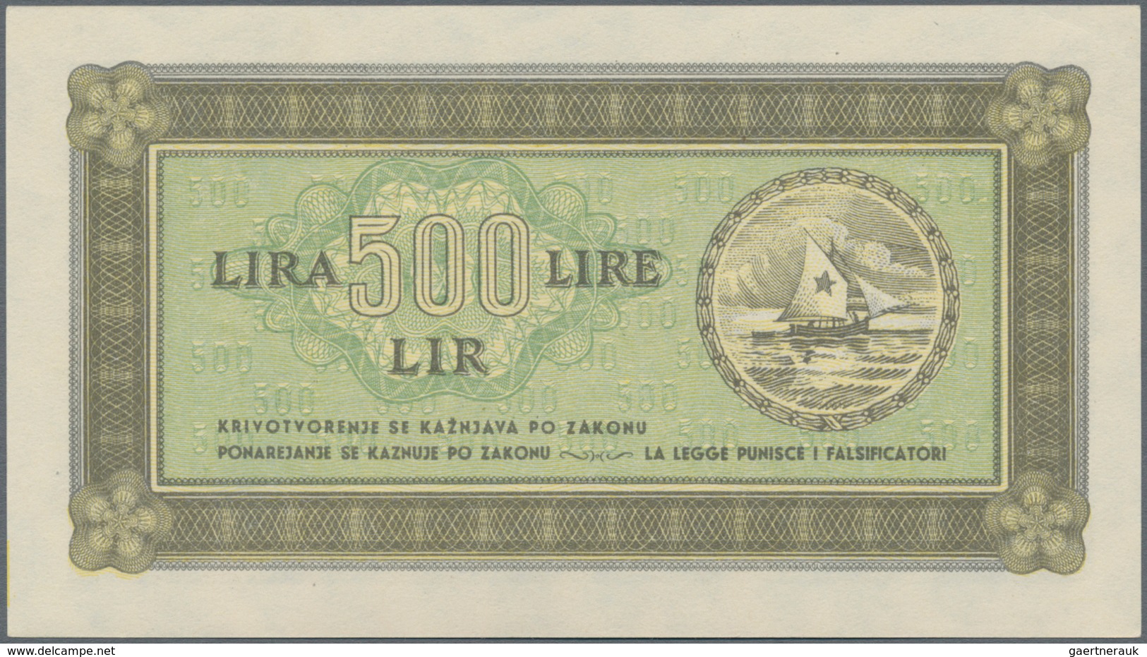 Yugoslavia / Jugoslavien: Istria, Fiume & Slovenian Coast Pair With 500 And 1000 Lire 1945, P.R7, R8 - Joegoslavië