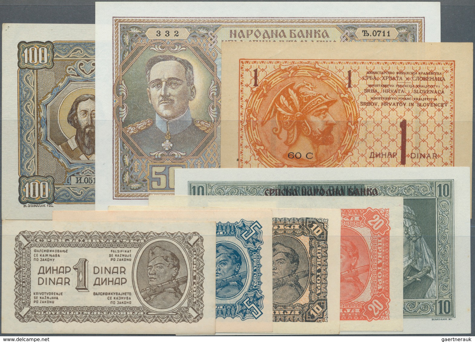 Yugoslavia / Jugoslavien: Set Of 11 Notes Containing The Following Notes: Croatia 1, 5, 10 & 20 Dina - Joegoslavië