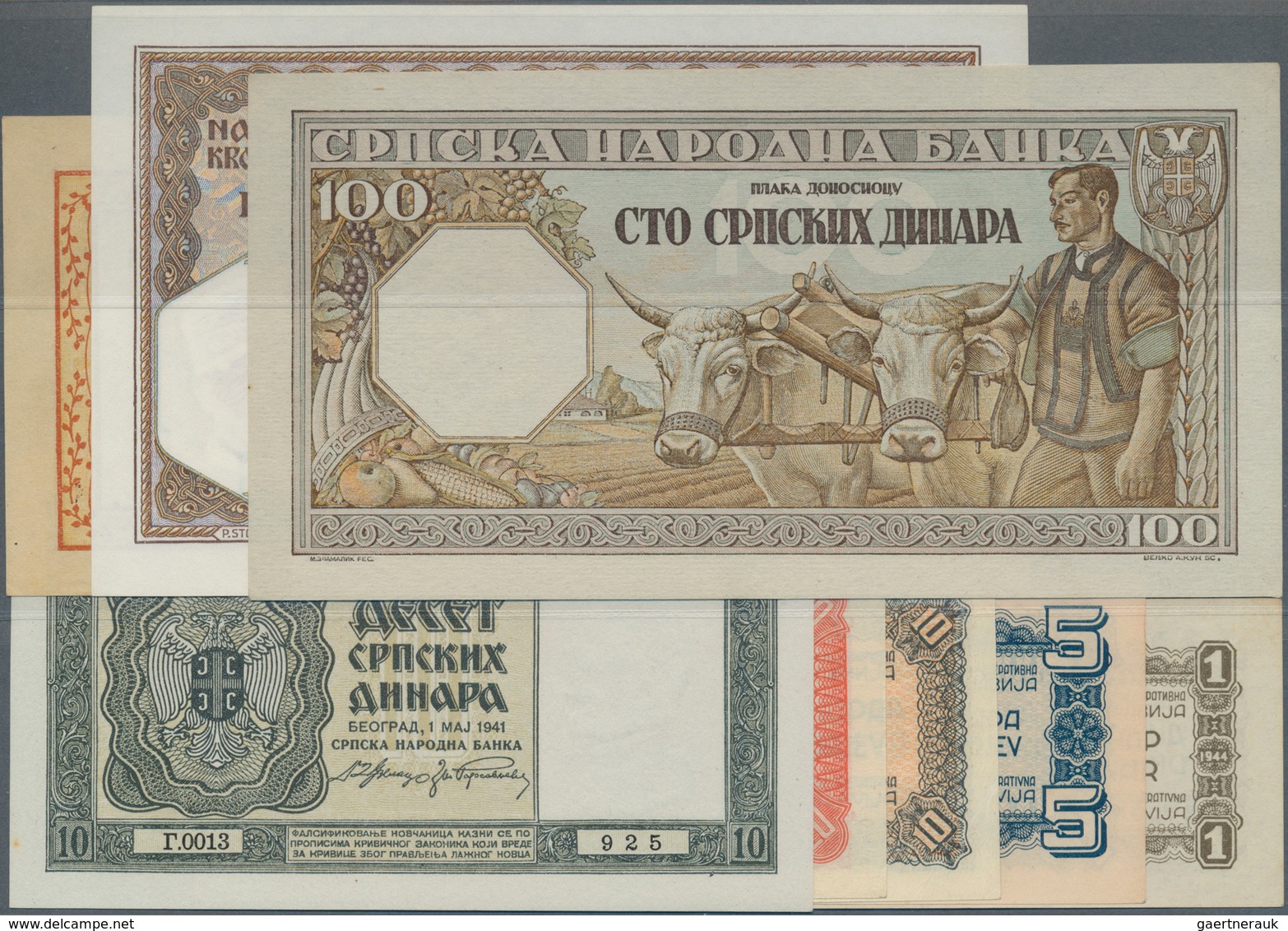 Yugoslavia / Jugoslavien: Set Of 11 Notes Containing The Following Notes: Croatia 1, 5, 10 & 20 Dina - Jugoslawien