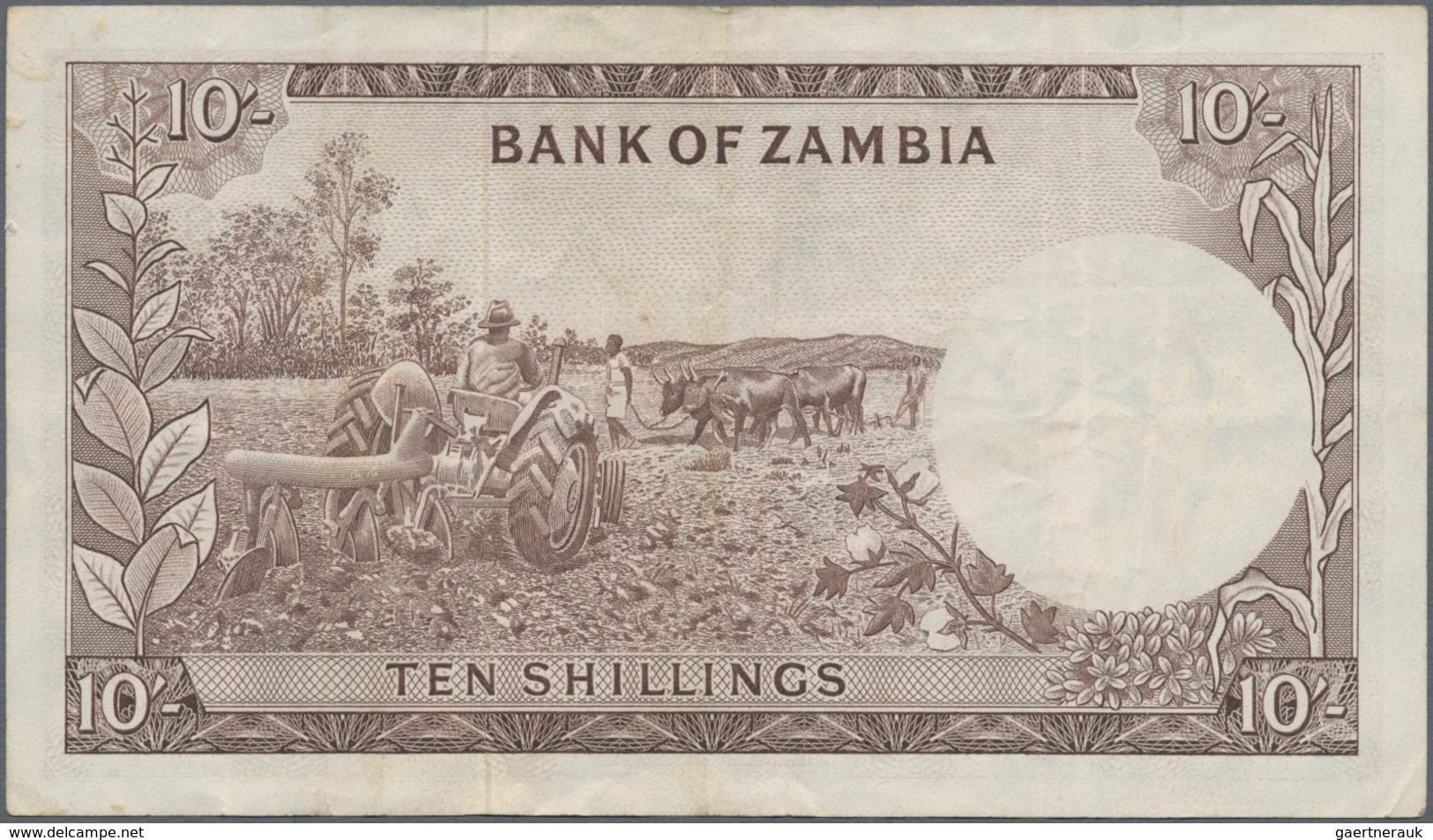Zambia / Sambia: Bank Of Zambia 10 Shillings ND(1964), P.1, Great Condition With A Few Folds And Min - Sambia