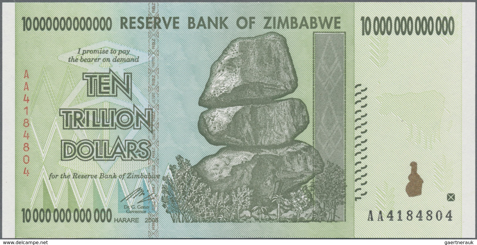 Zimbabwe: Set Of 4 Banknotes 10, 20, 50 And 100 Trillion Dollars 2008, P. 85-91 In UNC Condition. Wo - Simbabwe