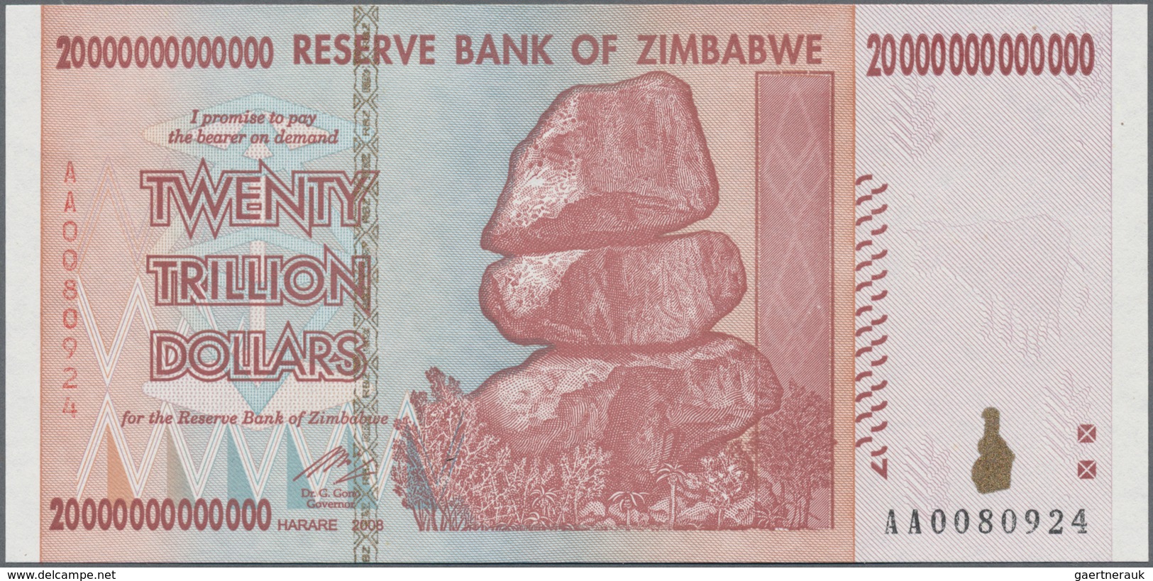 Zimbabwe: Set Of 4 Banknotes 10, 20, 50 And 100 Trillion Dollars 2008, P. 85-91 In UNC Condition. Wo - Zimbabwe