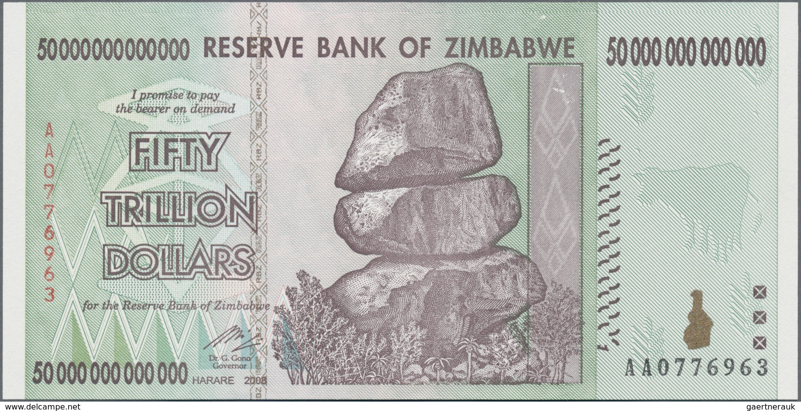 Zimbabwe: Set Of 4 Banknotes 10, 20, 50 And 100 Trillion Dollars 2008, P. 85-91 In UNC Condition. Wo - Zimbabwe