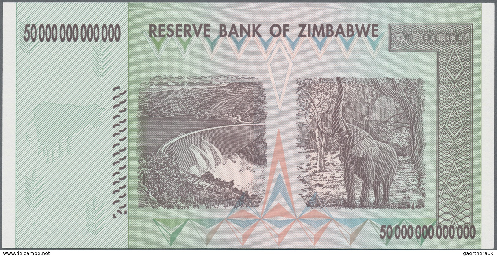 Zimbabwe: Set of 4 banknotes 10, 20, 50 and 100 Trillion Dollars 2008, P. 85-91 in UNC condition. Wo