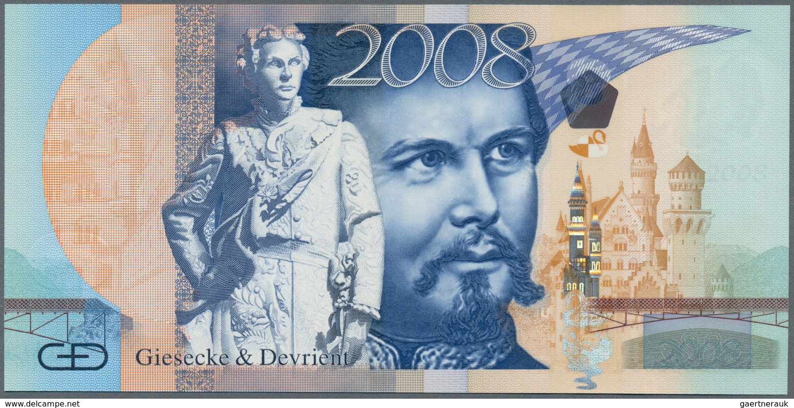 Testbanknoten: Hybrid Testnote "KING LUDWIG" Produced On Special Security Paper Of Louisenthal And P - Fiktive & Specimen