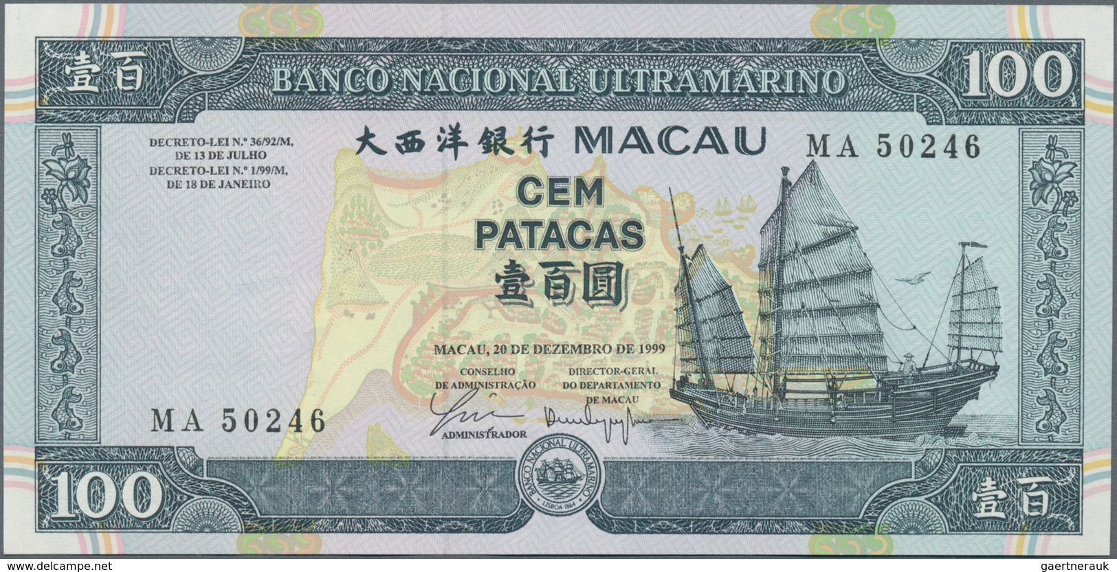 Macau / Macao: Original Folder By The Banco Nacional Ultramarino For The Issue Of The New Banknote S - Macao