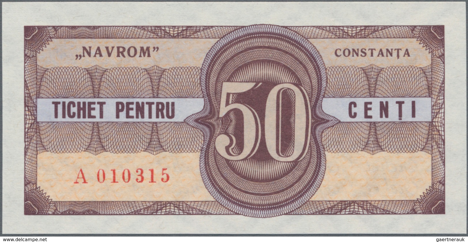 Romania / Rumänien: Set with 7 pcs. Notgeld NAVROM CONSTANTA 1, 5, 10, 25, 50,Centi and 2 and 5 Dola