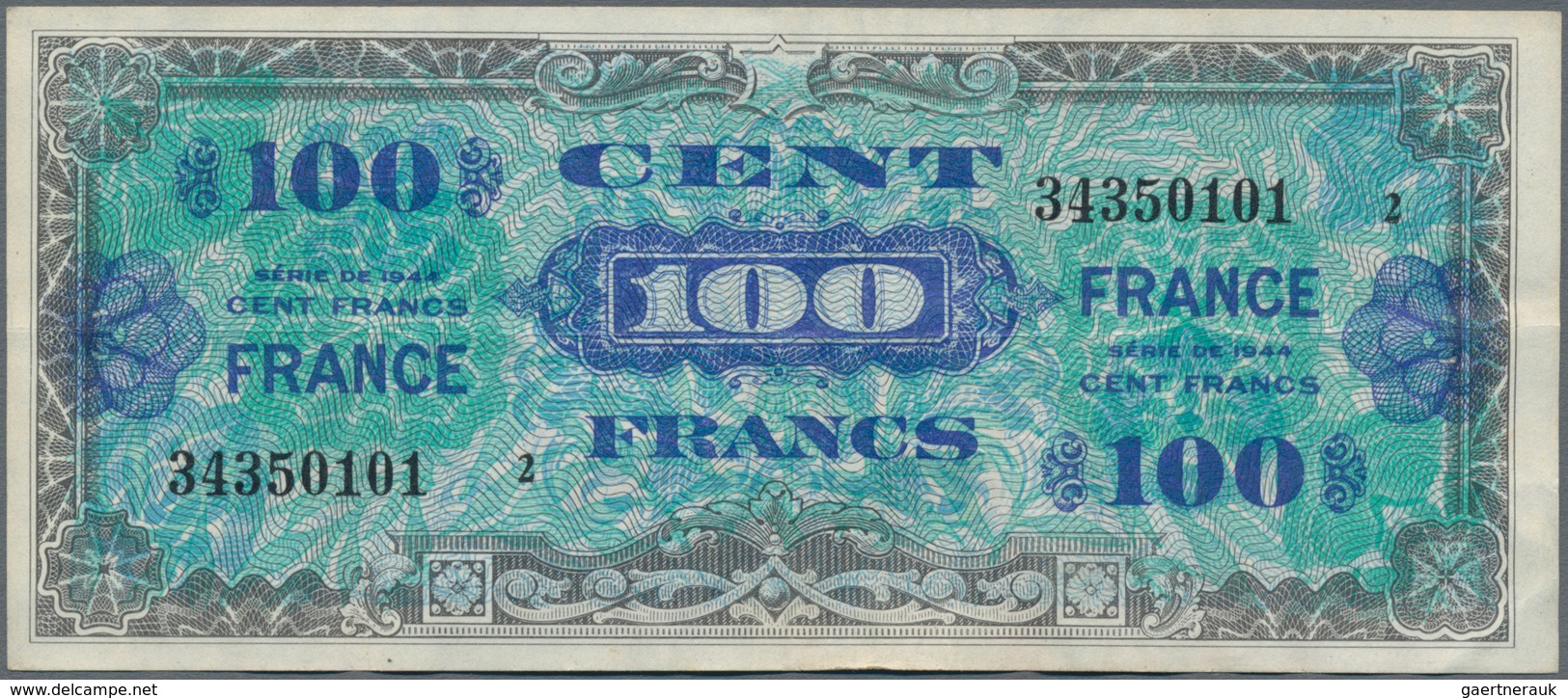 France / Frankreich: Huge Lot With 271 Banknotes Series 1944 Including 229 Pcs. 2 Francs (UNC), 19x - Andere & Zonder Classificatie