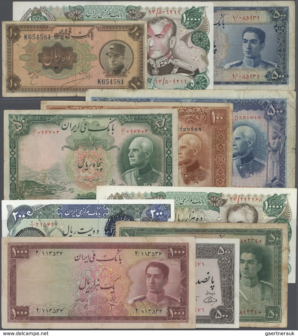 Iran: Very Large Lot Of About 1000 Banknotes Iran From Different Times And Issues, Containing The Fo - Irán