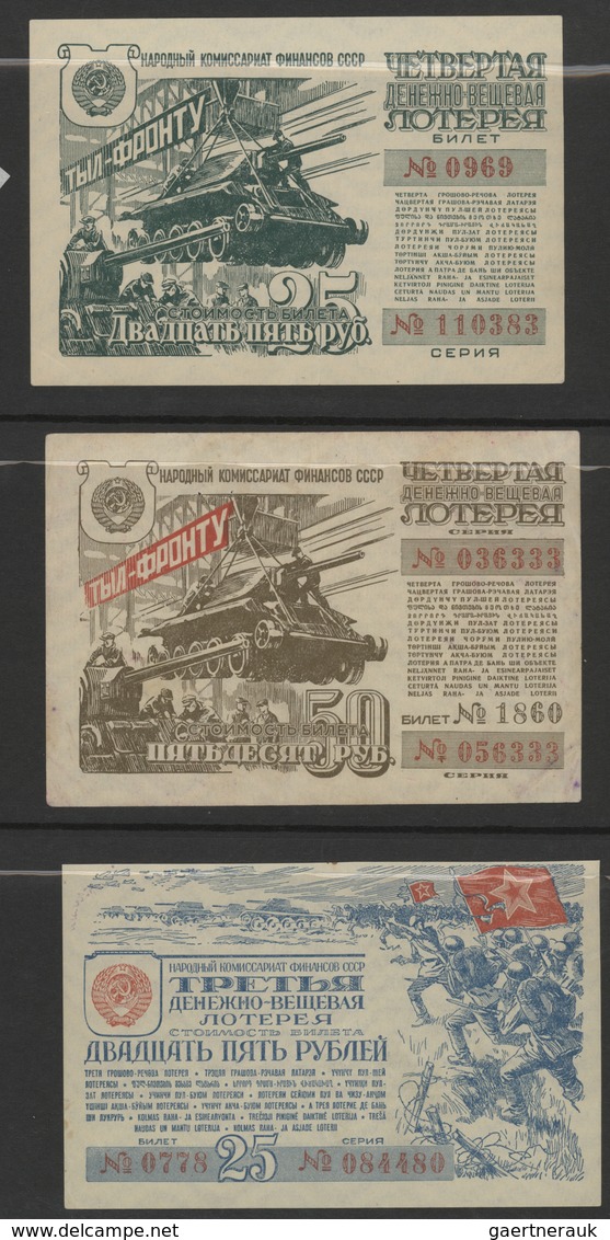 Russia / Russland: Collectors Album with 40 lottery tickets 1932-1992 in VF to UNC condition. (40 pc