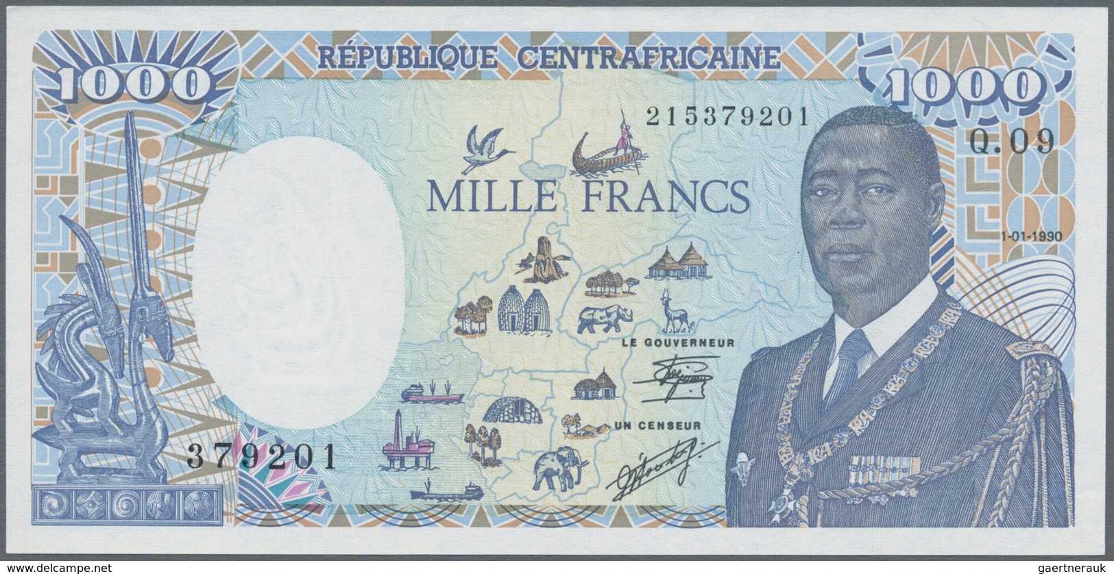 Africa / Afrika: set of 12 banknotes containing Gabon 500 Francs 1985 P. 8, Equatorial Guinea 500 &