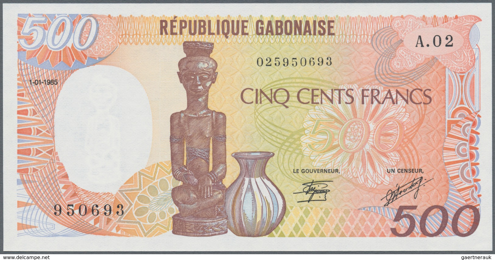 Africa / Afrika: set of 12 banknotes containing Gabon 500 Francs 1985 P. 8, Equatorial Guinea 500 &