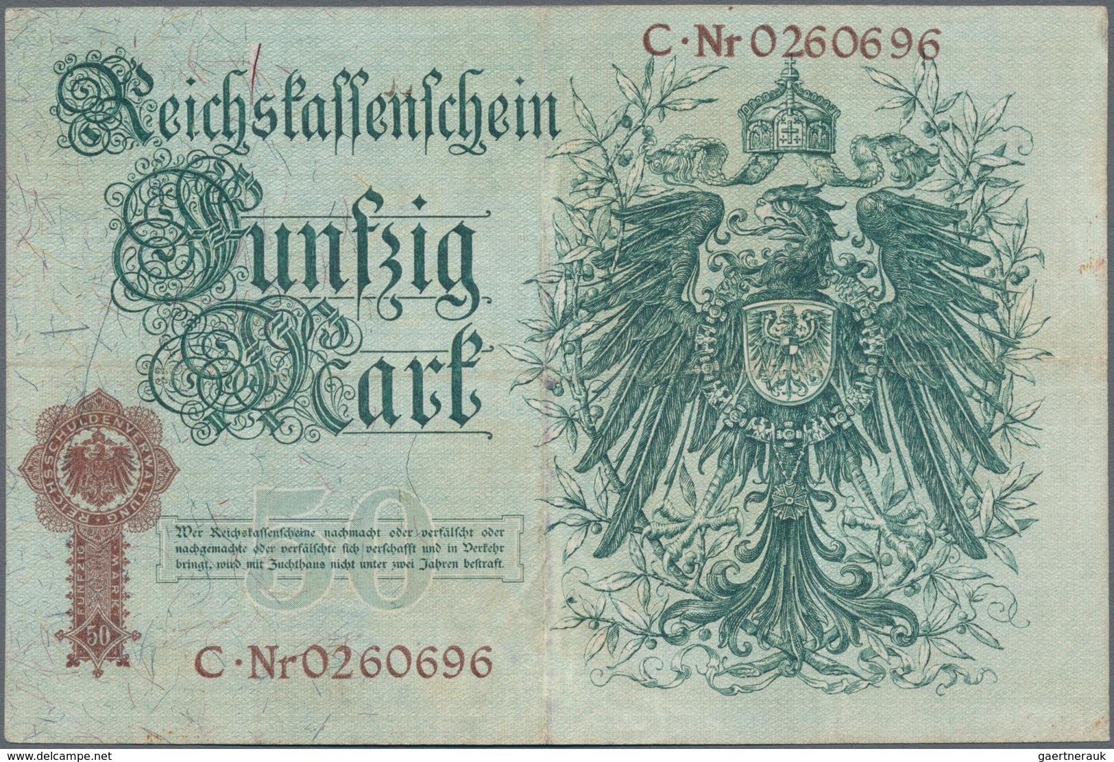 Deutschland - Deutsches Reich Bis 1945: 50 Mark Reichskassenschein 1899, Ro.18, Sehr Schöner Farbfri - Otros & Sin Clasificación