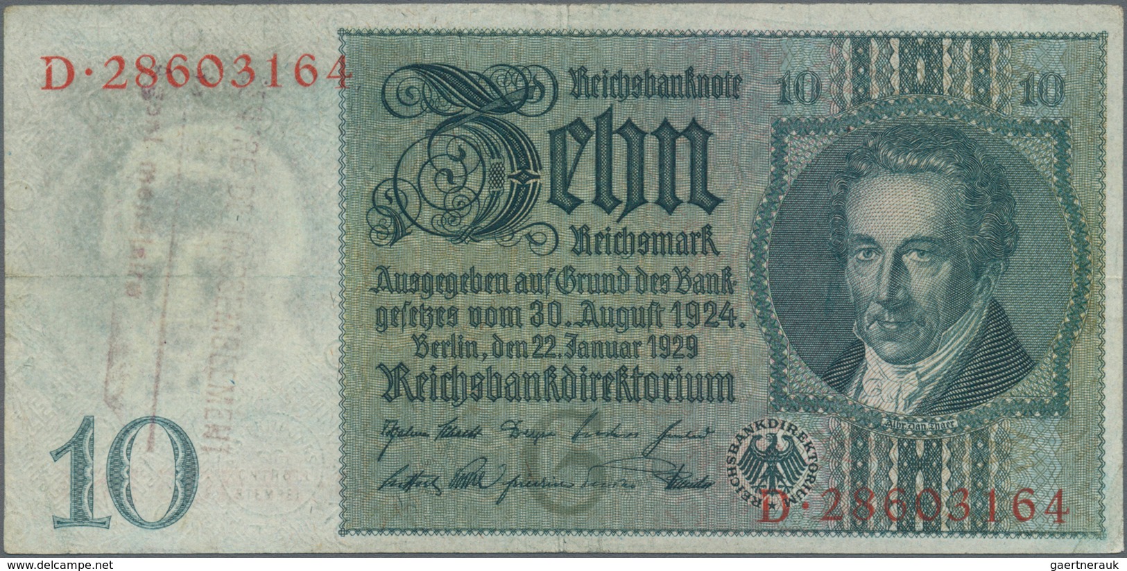 Deutschland - Deutsches Reich bis 1945: Großes Lot mit 25 belgischen Abstempelungen auf 10 Reichsmar