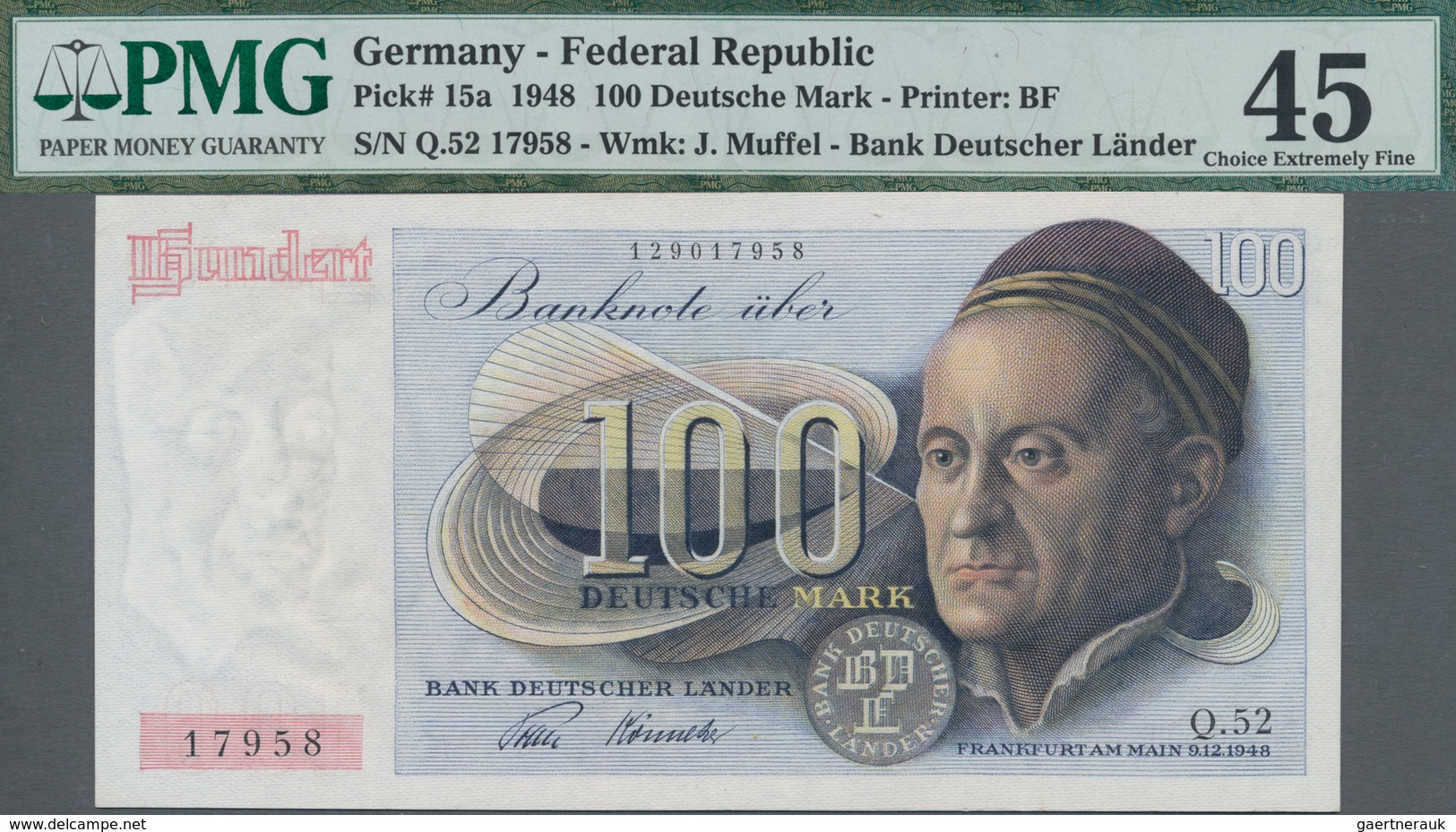 Deutschland - Bank Deutscher Länder + Bundesrepublik Deutschland: 100 DM 1948 - Franzosenschein - Ro - Autres & Non Classés