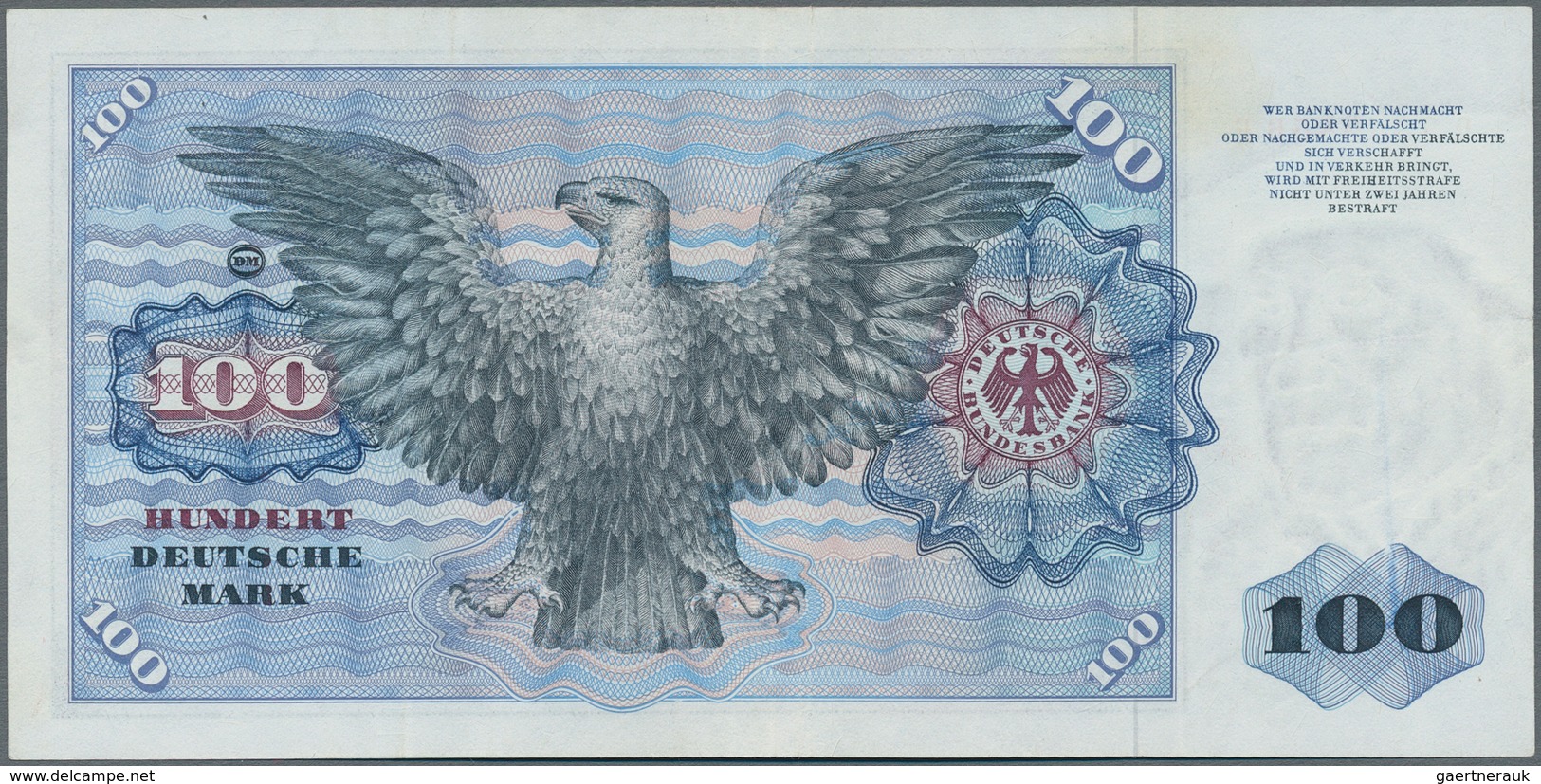 Deutschland - Bank Deutscher Länder + Bundesrepublik Deutschland: 100 DM 1970, Ro.273a Fehldruck Mit - Otros & Sin Clasificación