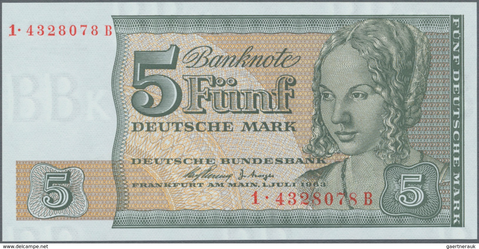 Deutschland - Bank Deutscher Länder + Bundesrepublik Deutschland: 5 DM 1963 Der Ersatzserie BBk II F - Sonstige & Ohne Zuordnung