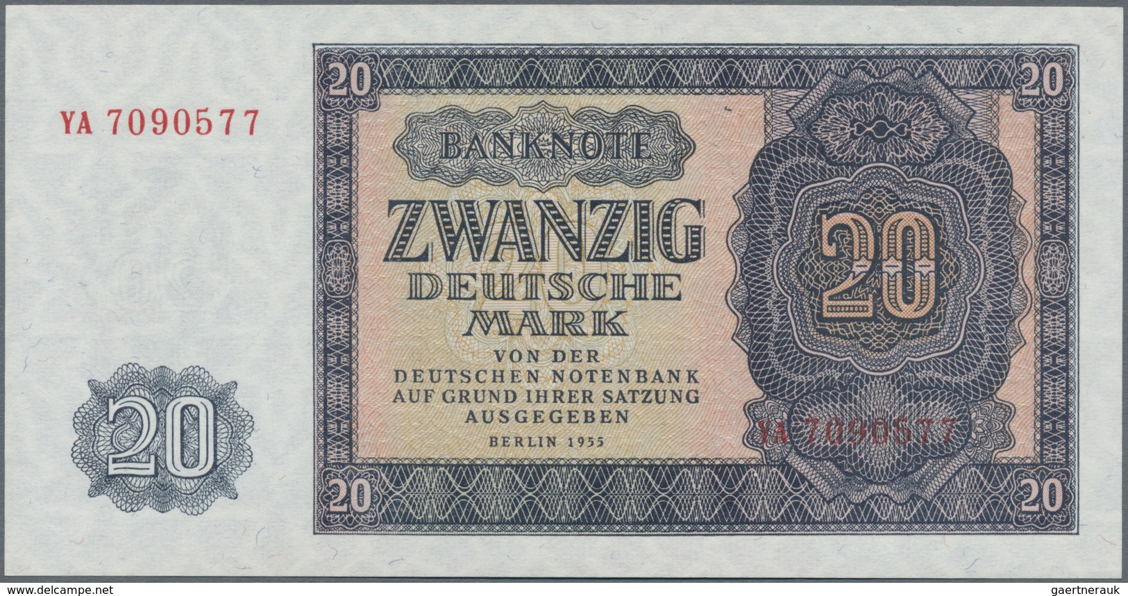 Deutschland - DDR: Sehr schönes Lot mit 9 Banknoten, dabei 10 Mark 1948 mit Klebemarke Ro.334c (VF),