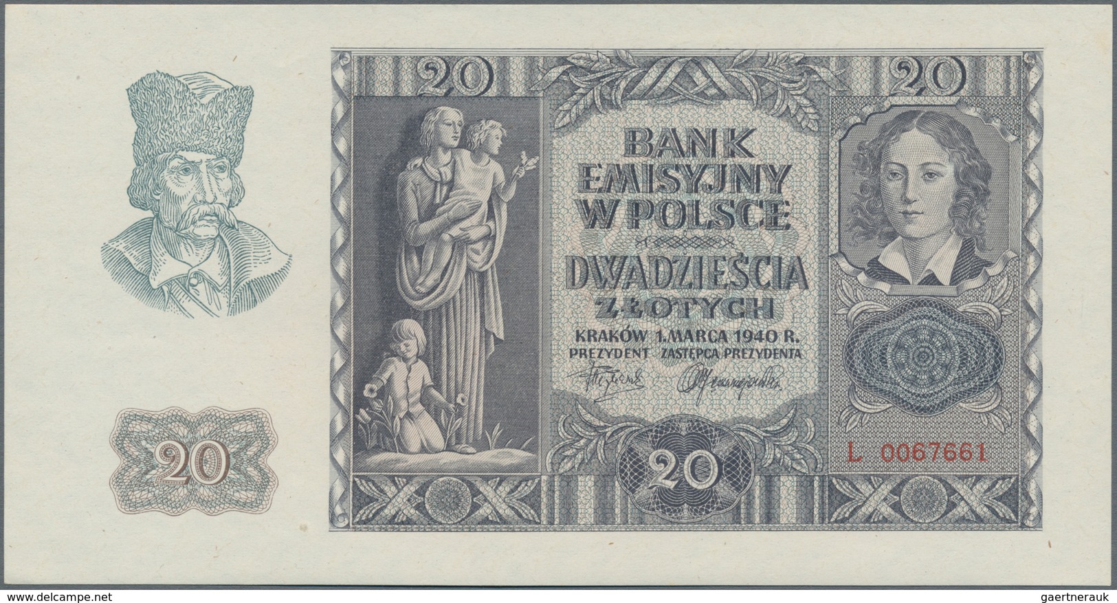 Deutschland - Nebengebiete Deutsches Reich: Generalgouvernement Polen, Lot mit 11 Banknoten, dabei 1