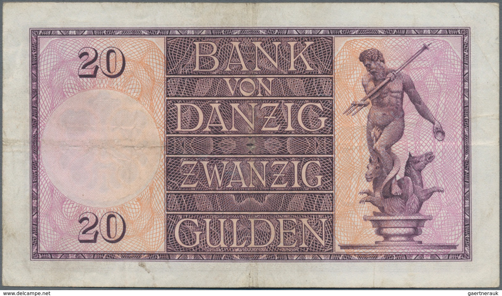 Deutschland - Nebengebiete Deutsches Reich: Danzig - Bank Von Danzig, 20 Gulden 02.01.1932, Ro.842c, - Autres & Non Classés