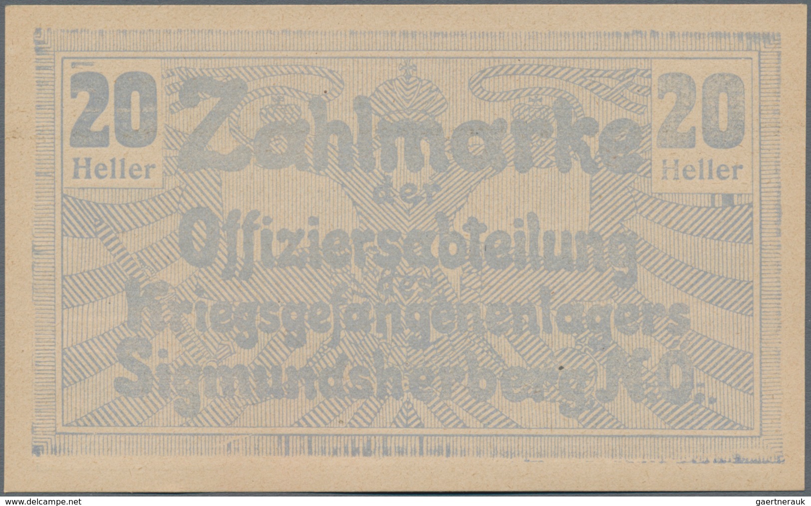 Deutschland - Konzentrations- Und Kriegsgefangenenlager: Sigmundsherberg POW Camp Money WW I, 20 Set - Autres & Non Classés