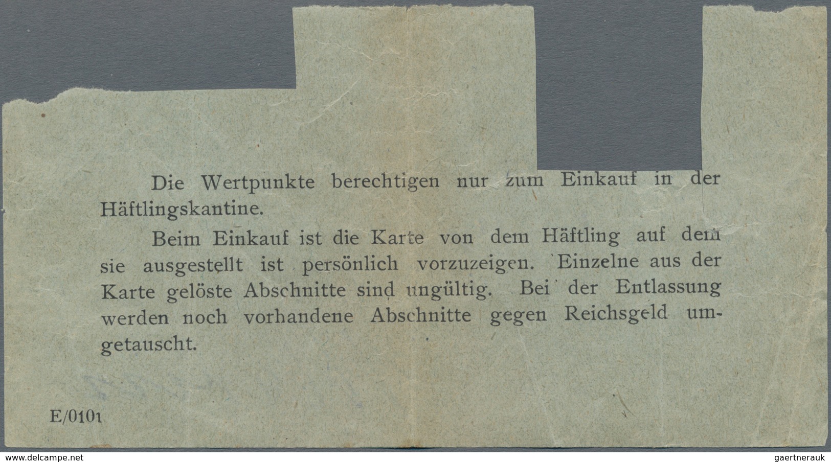 Deutschland - Konzentrations- Und Kriegsgefangenenlager: Concentration Camp Ravensbrück Ration Card - Autres & Non Classés