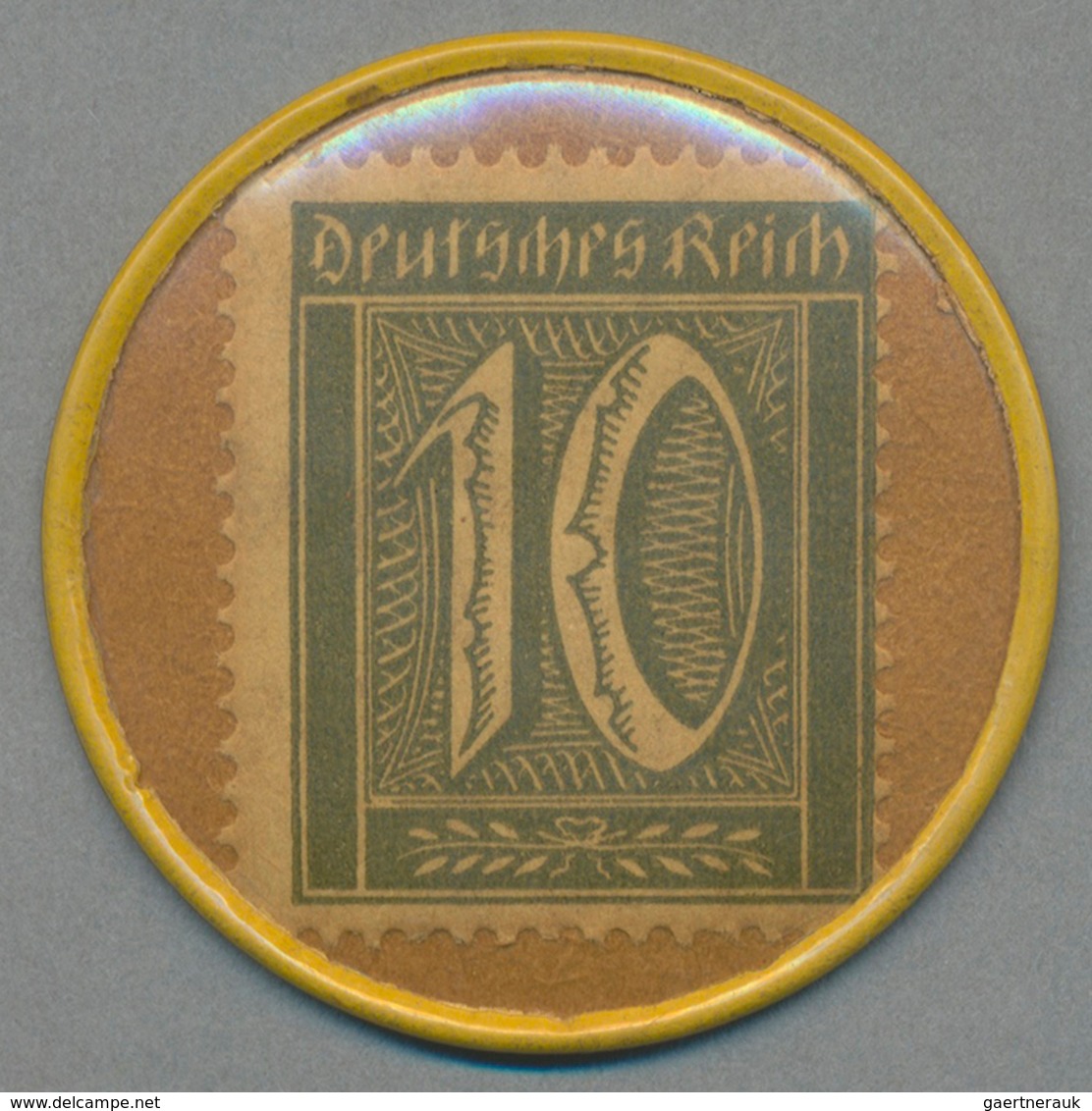 Deutschland - Briefmarkennotgeld: HAGEN, Berger & Co., Central Möbelhaus, 10 Pf. Ziffer, Zelluloidka - Otros & Sin Clasificación
