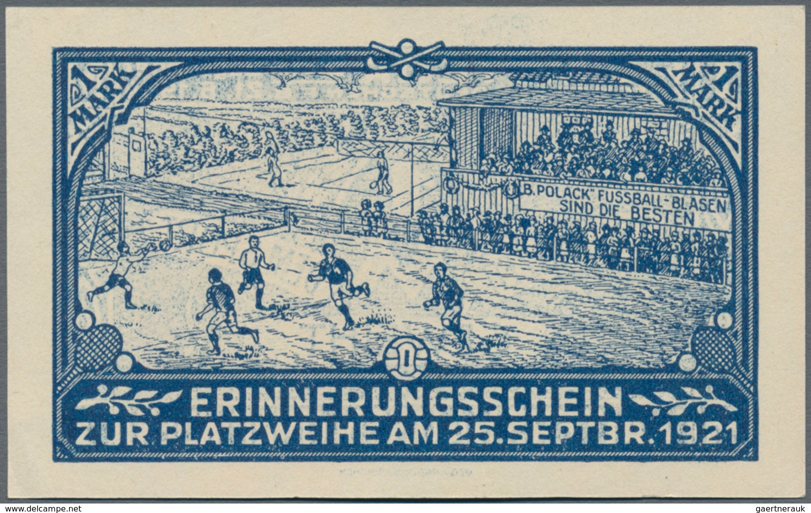 Deutschland - Notgeld - Thüringen: Waltershausen, F. C. Meteor E. V., 1 Mark, 25.9.1921, Ohne Perfor - [11] Emissions Locales