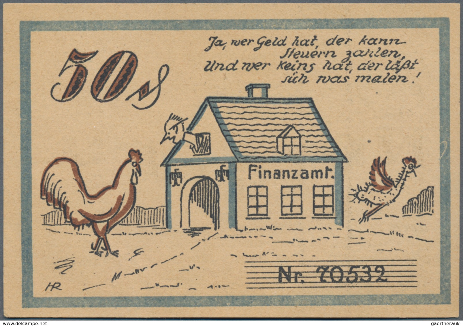 Deutschland - Notgeld - Westfalen: Hörde, F. Cuppring, 50 Pf., 1.10.1921, Scherzschein, Erh. I - Autres & Non Classés