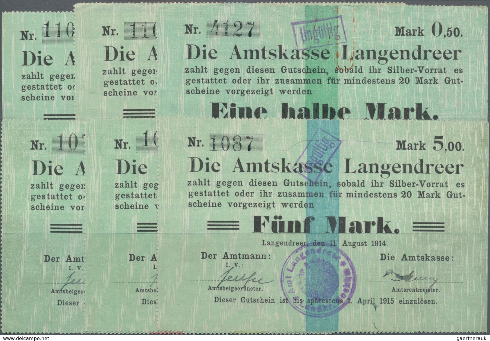 Deutschland - Notgeld - Westfalen: Langendreer, Amtmann Des Amtes Langendreer, 1/2, 1, 3, 5 Mark, Mi - Autres & Non Classés