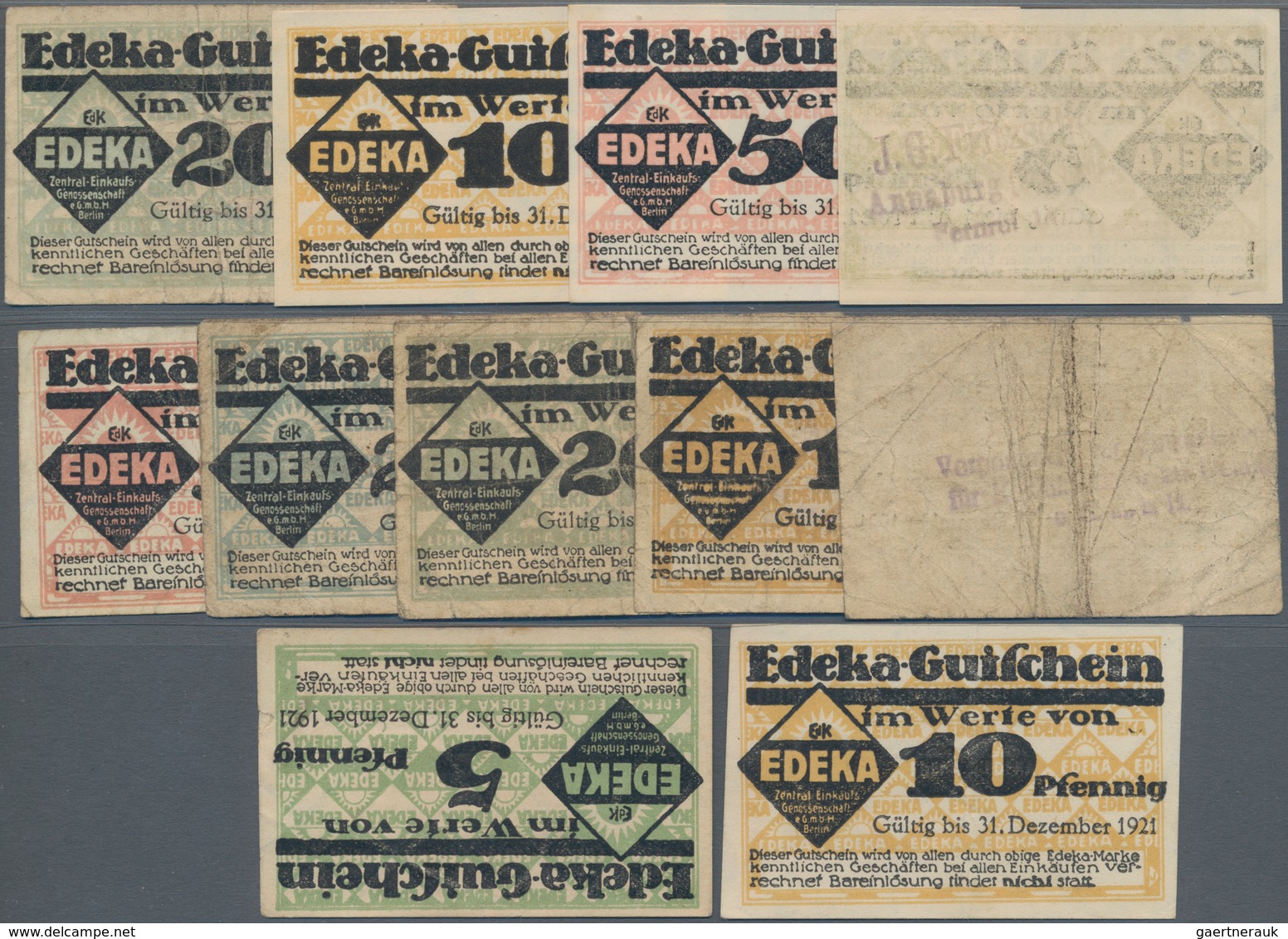 Deutschland - Notgeld - Sonstige: EDEKA, 42 EDEKA-Gutscheine Zu 5, 10, 20 Und 50 Pfennig. Enthalten - [11] Emisiones Locales