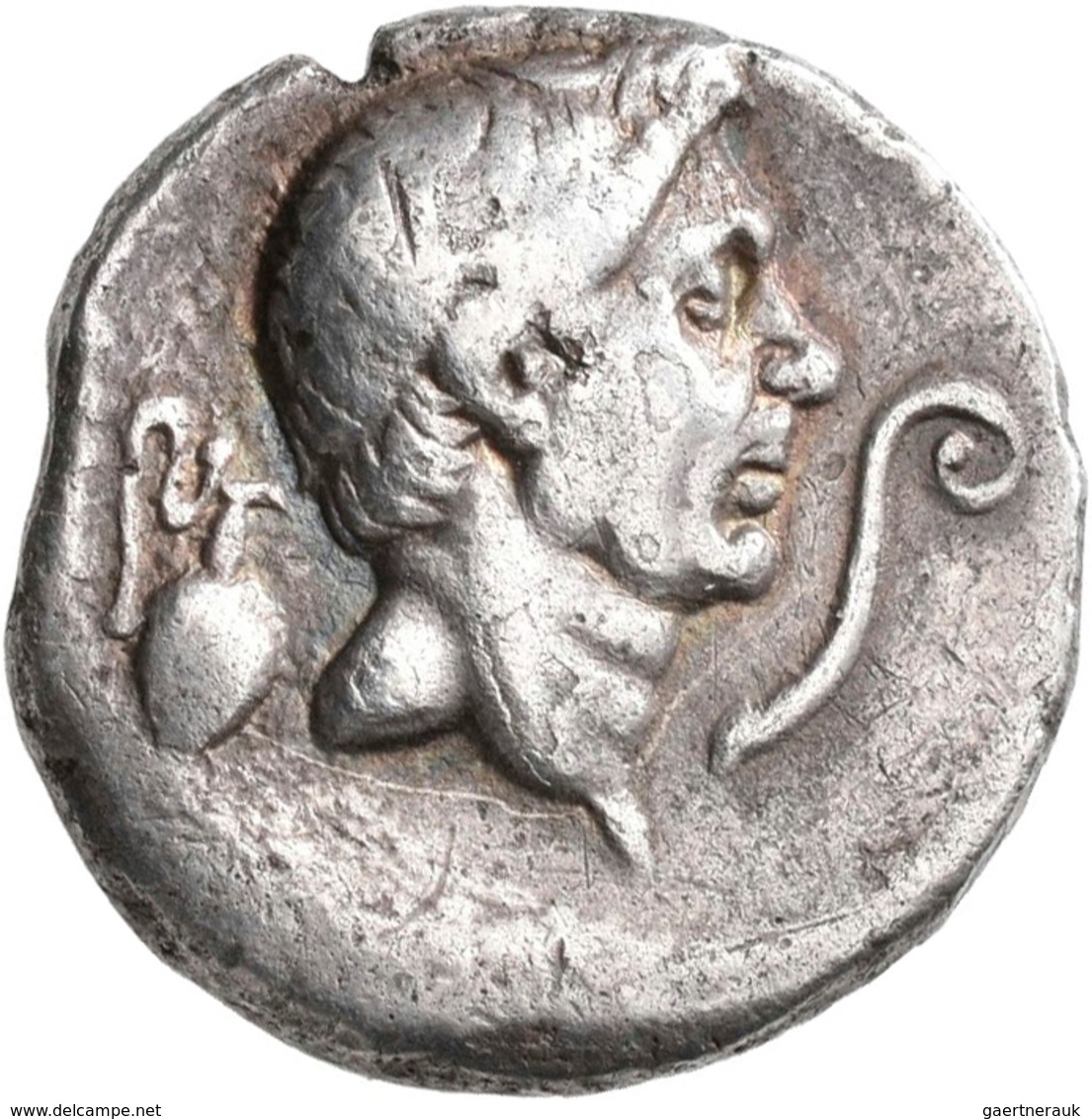 Pompeius Magnus Pius (45 V.Chr.): Denar 42/40 V. Chr., Münzstätte Auf Sizilien, 3,58 G. Kopf Des Pom - République (-280 à -27)