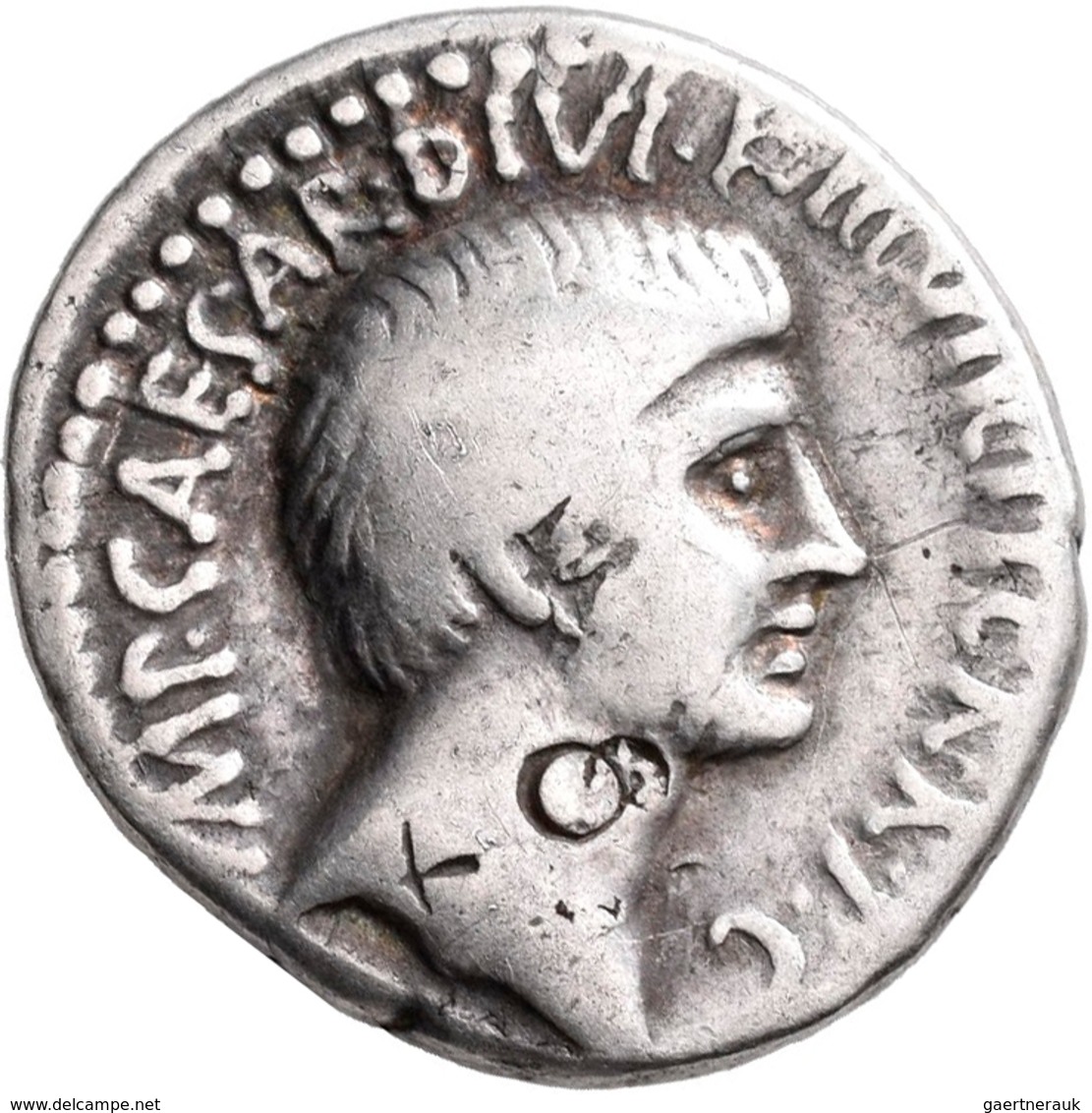 Augustus (27 V.Chr. - 14 N.Chr.): AR-Denar, Kopf Nach Rechts / Tempel Mit Vier Säulen, Kampmann 2.20 - Die Julio-Claudische Dynastie (-27 / 69)