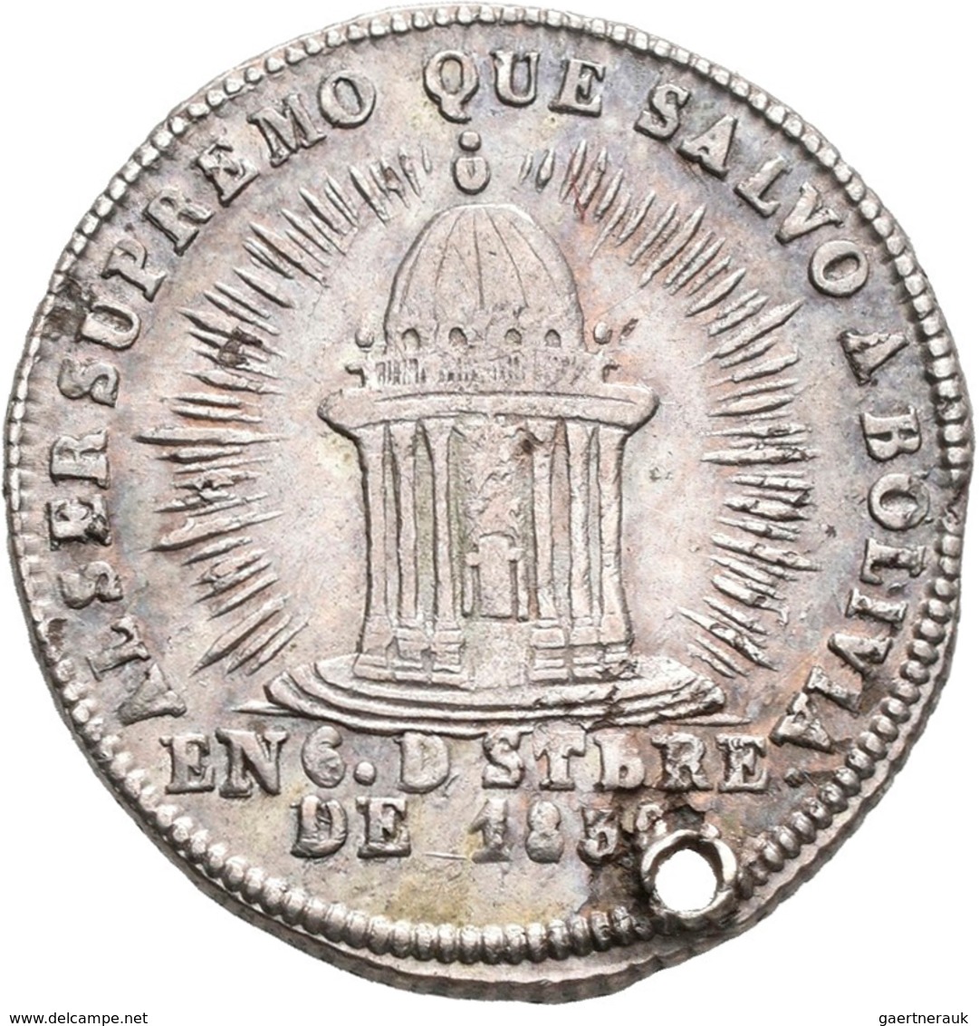 Bolivien: Lot 4 Stück; 2 Soles 1852, Potosi, 26,37 Mm, 7,1 G / 1 Sol 1852, Potosi, 20,6 Mm, 3,37 G / - Bolivia