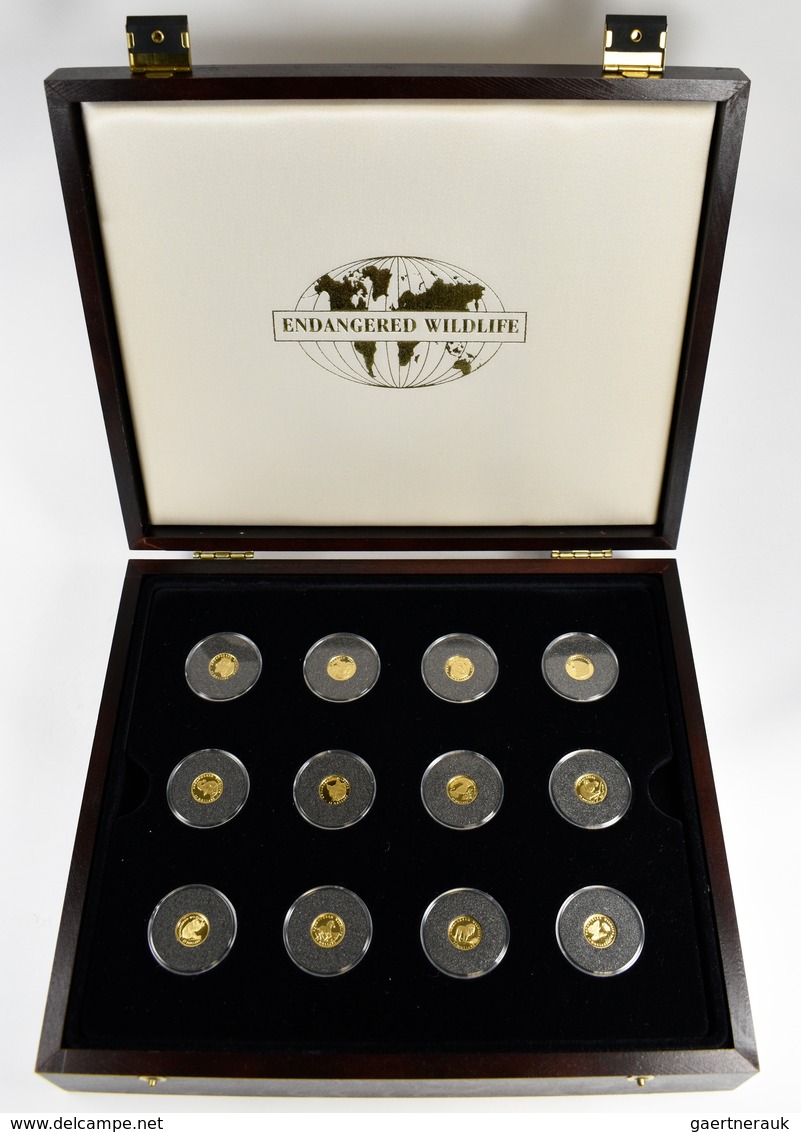 Cook Inseln - Anlagegold: 12 X 25 Dollars 1990 - 1992: Serie Die Kleinsten Tier-Münzen Der Welt In G - Cook