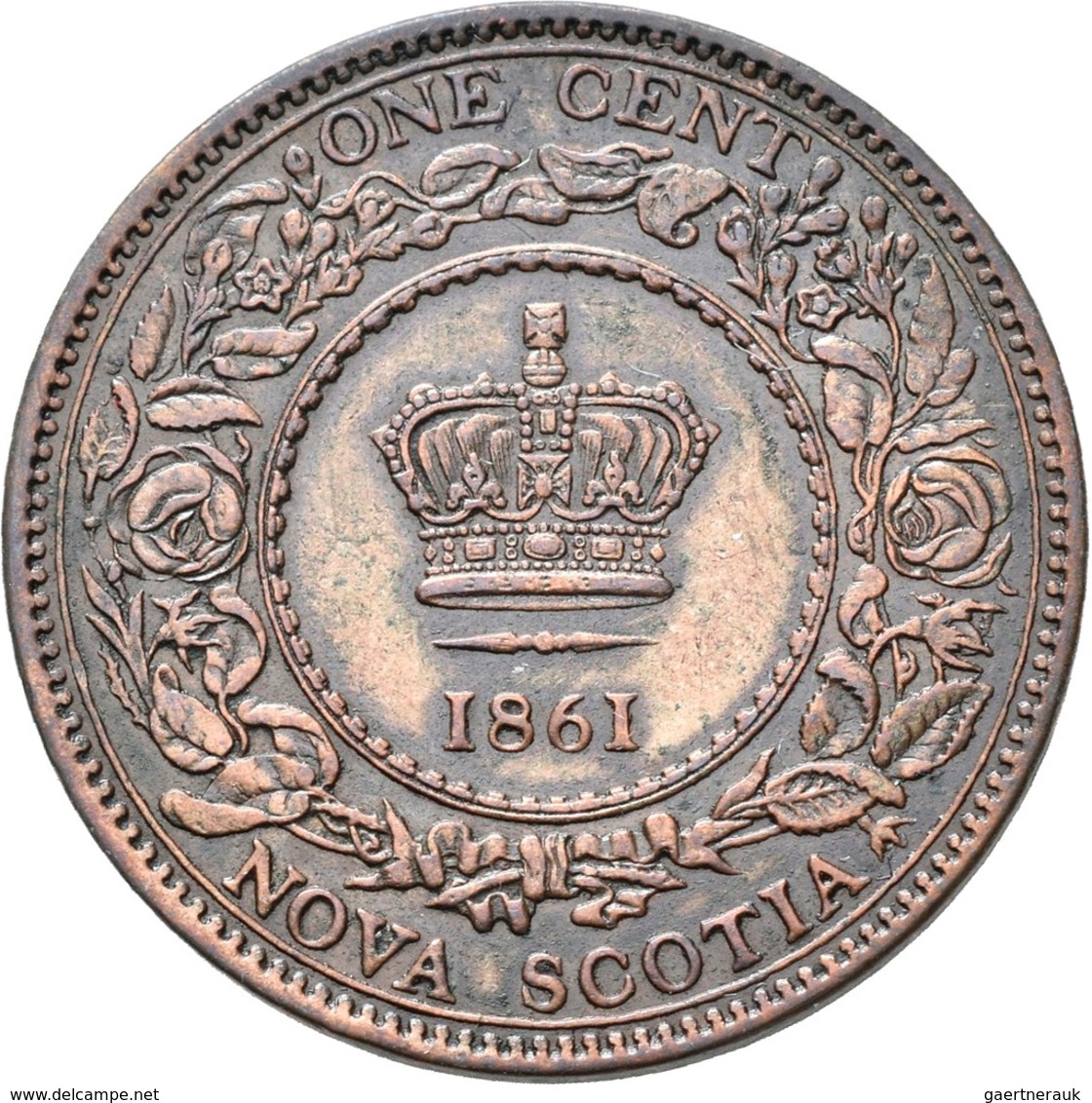 Kanada: Nova Scotia, Lot 2 Münzen: Victoria, ½ Cent Und 1 Cent 1861, KM# 7 Und #8, Patina, Sehr Schö - Canada