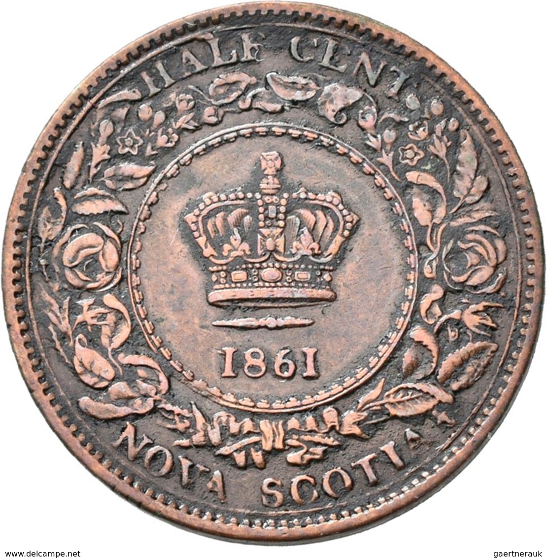 Kanada: Nova Scotia, Lot 2 Münzen: Victoria, ½ Cent Und 1 Cent 1861, KM# 7 Und #8, Patina, Sehr Schö - Canada