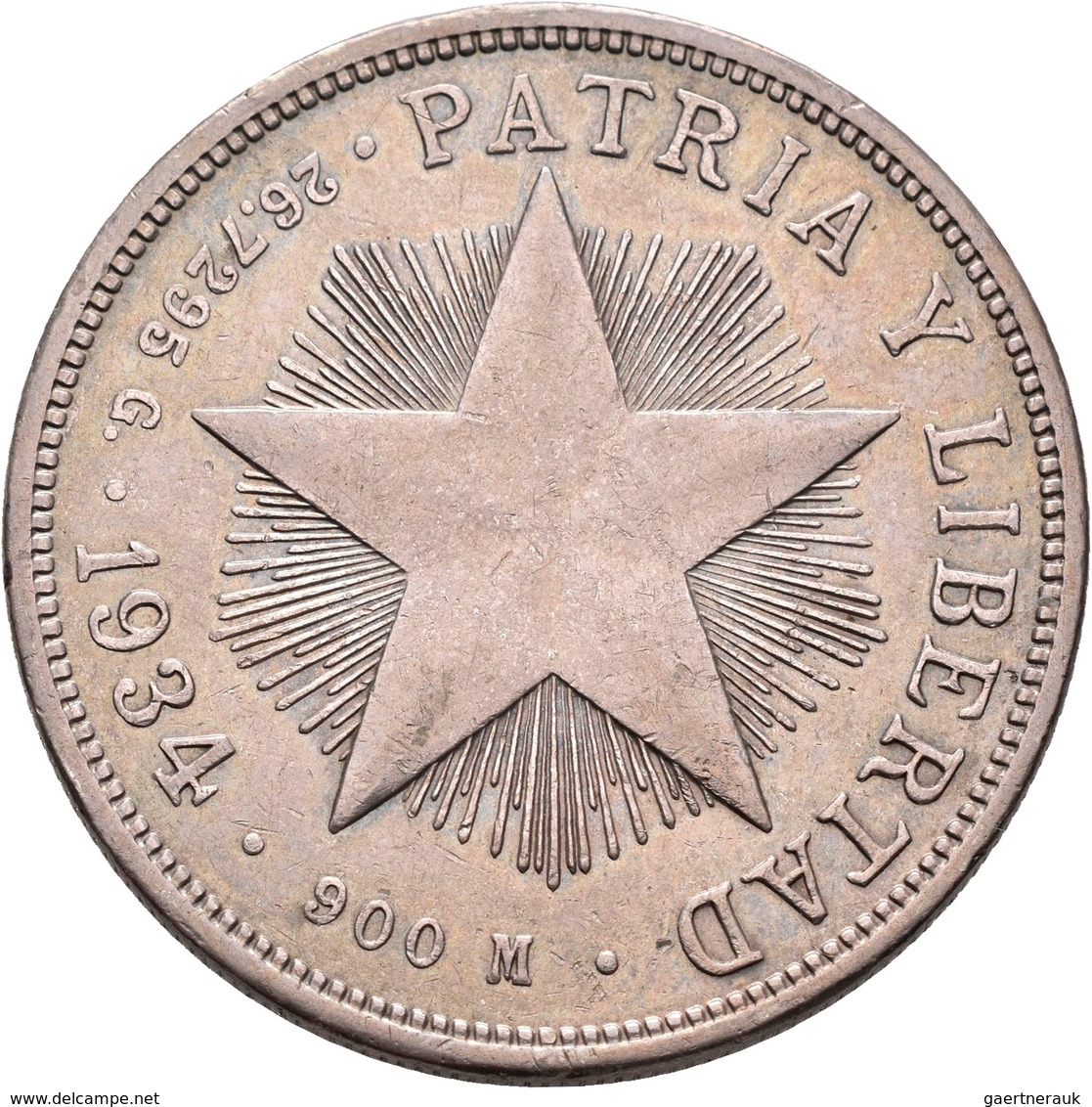 Kuba: Lot 4 Stück; Peso 1915, 1934, 1934, 1953, sehr schön-vorzüglich, vorzüglich, Stempelglanz.