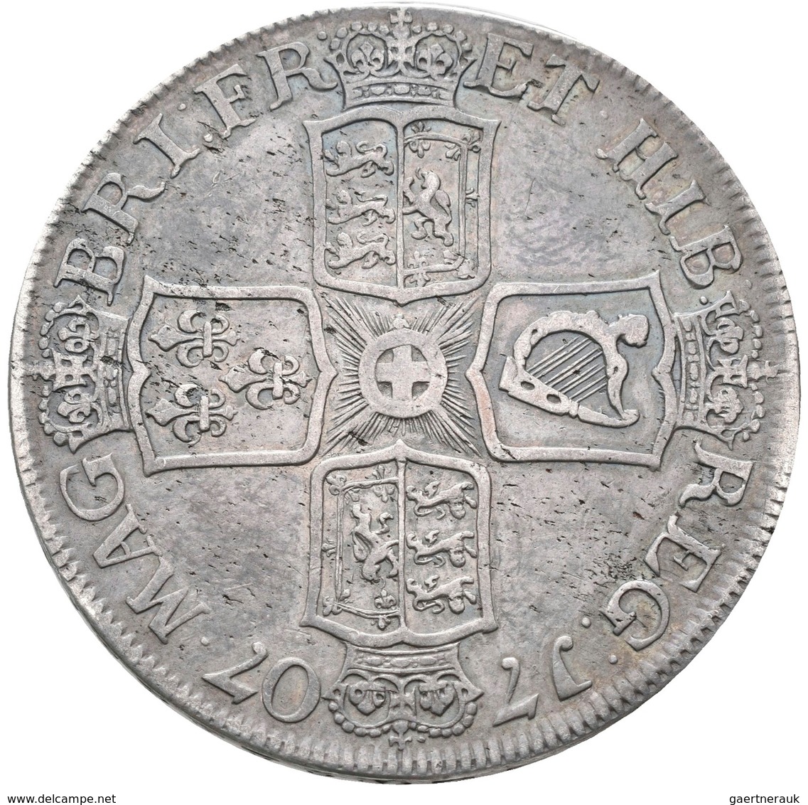 Großbritannien: Anne 1702-1714: Crown 1707, Mit "SEPTIMO" In Der Randschrift, Davenport 1341, 29,77 - Altri & Non Classificati