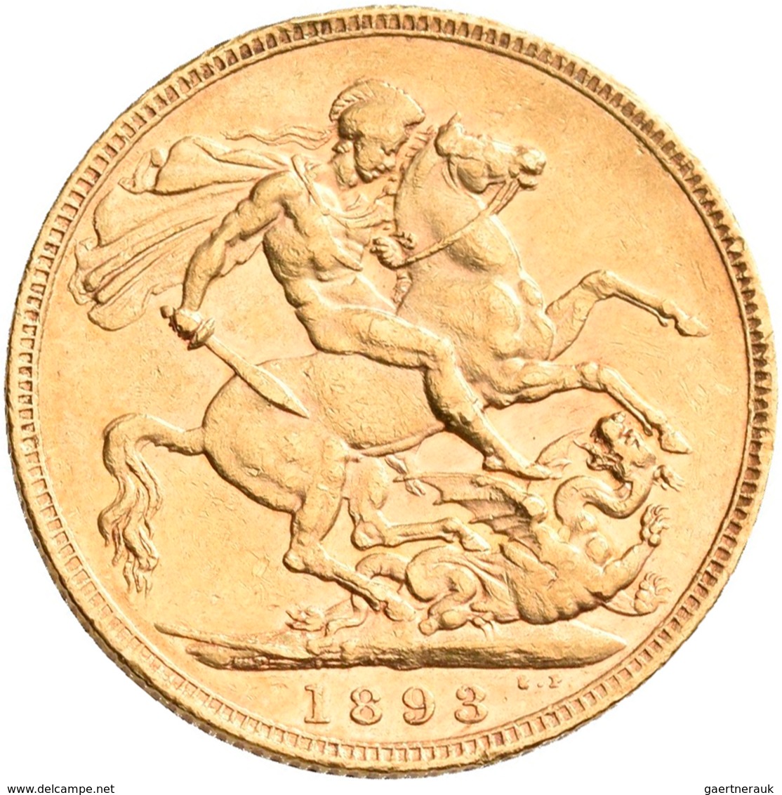 Großbritannien - Anlagegold: Victoria 1837-1901: Sovereign 1893, KM# 767, Friedberg 392. 7,98 G, 917 - Altri & Non Classificati