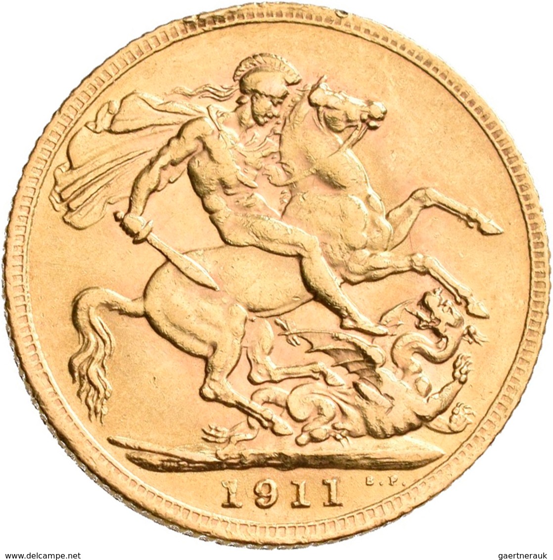 Großbritannien - Anlagegold: Georg V. 1910-1936: Sovereign 1911, Erster Jahrgang. KM# 820, Friedberg - Autres & Non Classés