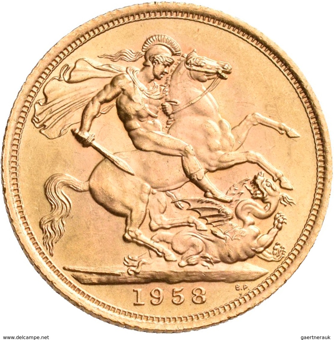 Großbritannien - Anlagegold: Elizabeth II. 1952-,: Lot 5 x 1 Sovereign 1958, KM# 908. Gewicht je 8,0